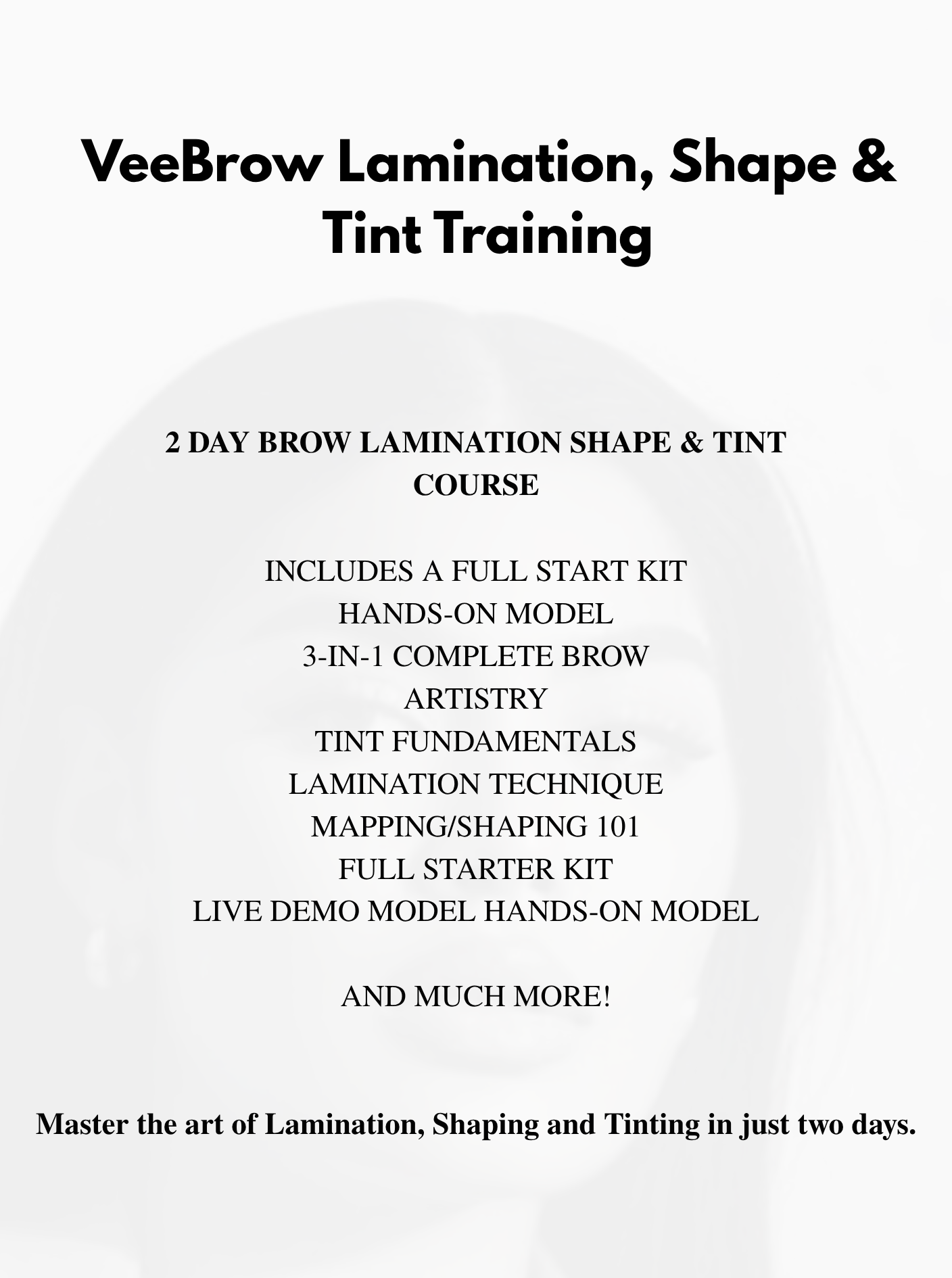 2 Day Lamination, Shape & Tint Course $1,600